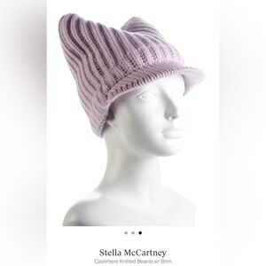 Stella McCartney unisex light purple pink unique square with brim beanie hat